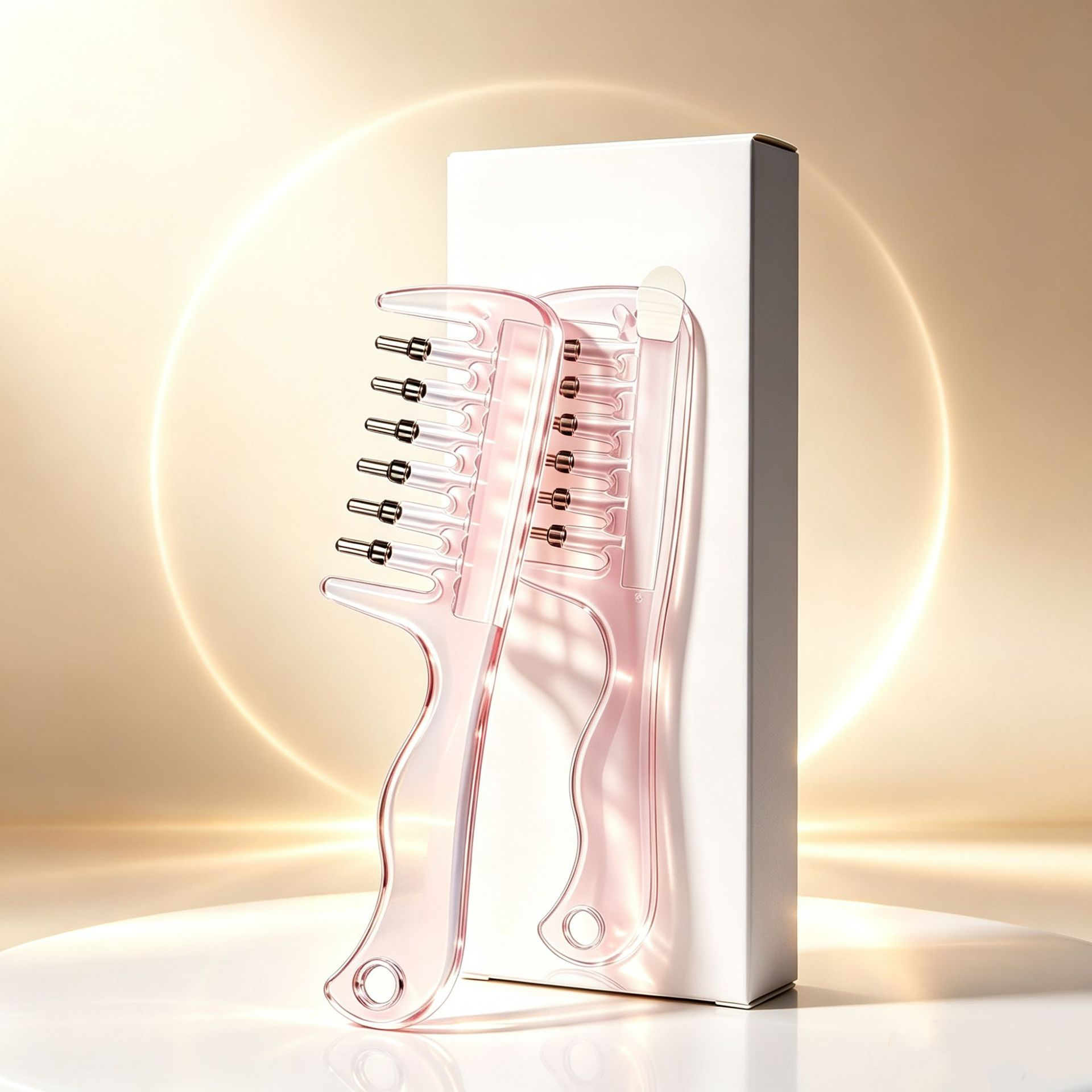 💧Refillable Scalp Oil Applicator Comb with 6 Metal Massage Tips – Even Root Serum Distribution & Scalp Stimulation for Hair Care