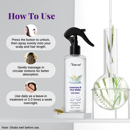 Rosemary Water with Rice Water |100% Natural Extract