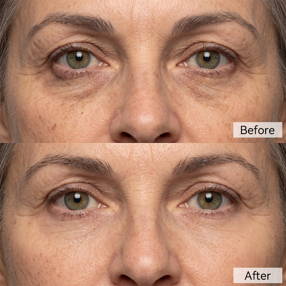Brighter-looking appearance around dark under-eye circles