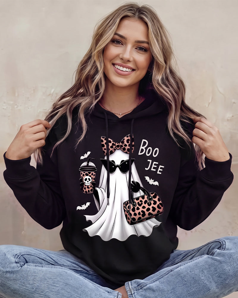 Boo-Jee Leopard Ghost Graphic T-Shirt