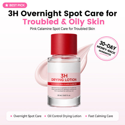 Korean 3H Overnight Drying Lotion- Targeted Spot Care for Troubled & Oily-Prone Skin
