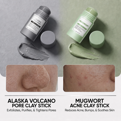 2pcs Blackhead Control & Acne Care Deep Cleansing Clay Stick Duo Set