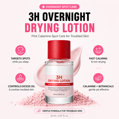 Korean 3H Overnight Drying Lotion- Targeted Spot Care for Troubled & Oily-Prone Skin