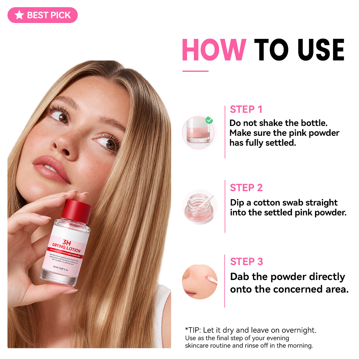 Korean 3H Overnight Drying Lotion- Targeted Spot Care for Troubled & Oily-Prone Skin